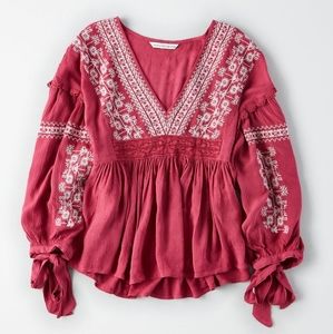 aeo hot pink long sleeve
